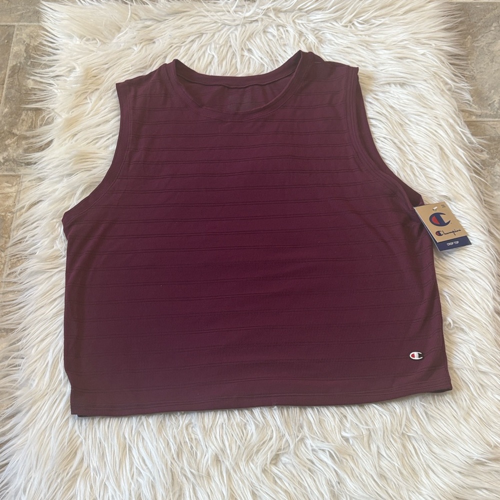 NWT Champion Ribbed Crop Maroon Tank Size 2XL